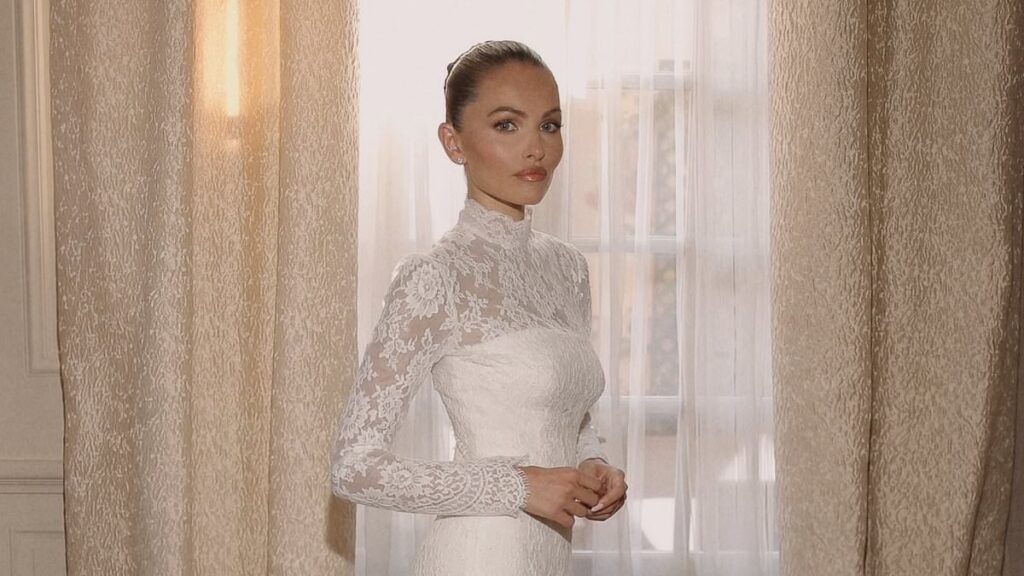 Thylane Blondeau shares the making of her Miu Miu wedding dress as she reveals the custom lace gown took 240 hours to make