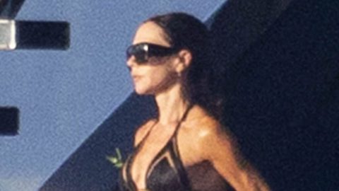 Victoria Beckham, 52, slips into a semi-sheer bikini with shirtless David on their £16million superyacht in Cannes – but will they risk a run-in with estranged son Brooklyn?