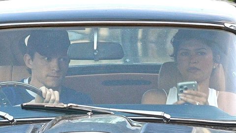 Zipping away on honeymoon? Newlyweds Zendaya and Tom Holland take a spin in a vintage Jaguar after their lavish star-studded $670,000 English wedding