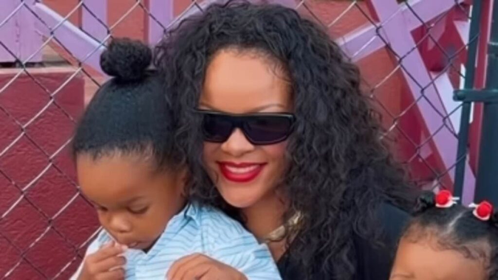 Rihanna shares a rare look at her three children as they visit the famous Barbados street renamed in her honor