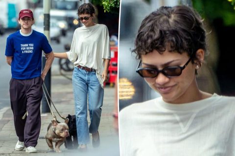 Zendaya wore $75 Le Specs sunglasses with Tom Holland