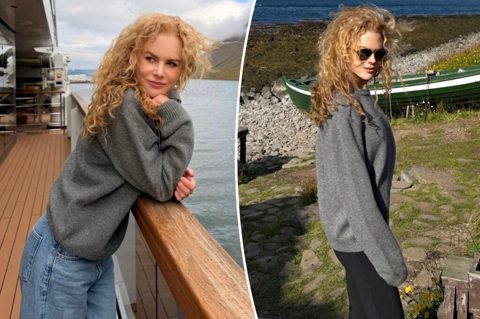 Nicole Kidman shows off natural curly hair in new Iceland vacation photos