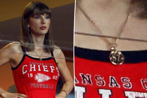 Taylor Swift wears new ’87’ necklace from Catbird at Chiefs vs. Colts game