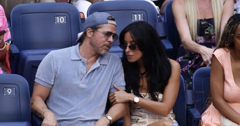Brad Pitt Cuddles Up to Girlfriend Ines de Ramon and Poses for Selfies With Fans at US Open
