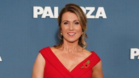 Susanna Reid wows in a glamorous red dress as she joins Cat Deeley and Olivia Attwood at the ITV Palooza