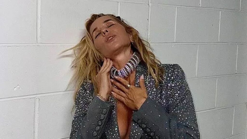 Pip Edwards risks wardrobe malfunction as she goes braless in a $10,000 outfit