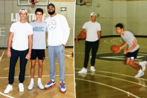 Tom Brady’s son Jack, 18, towers over the NFL legend in rare photos