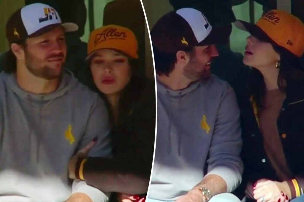Hailee Steinfeld cozies up to Josh Allen at NFL star’s college jersey retirement ceremony