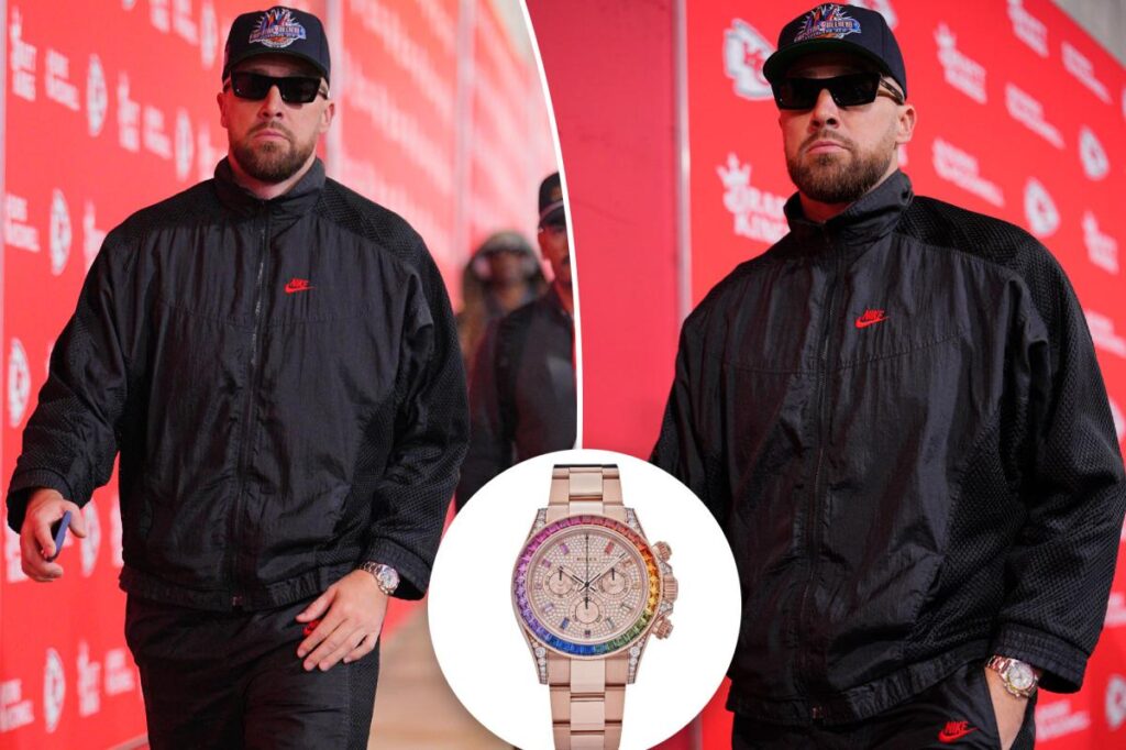 Travis Kelce’s rainbow Rolex watch could be worth half a million dollars