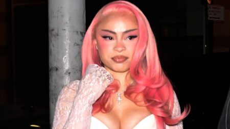 Taylor Swift’s gal pal Ice Spice wows in white see-through look… as Swifties wonder who the bridesmaids will be