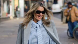 Ashley Roberts and Anita Rani look incredible in mini skirts as they leave Heart Radio with a spring in their step after signing off for Christmas