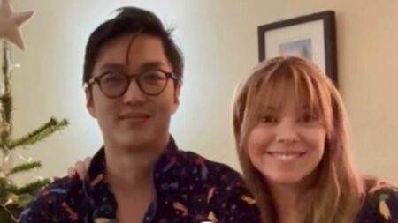 Liz McClarnon and her husband Peter Cho give a glimpse into their first Christmas as a family of three after welcoming a baby boy