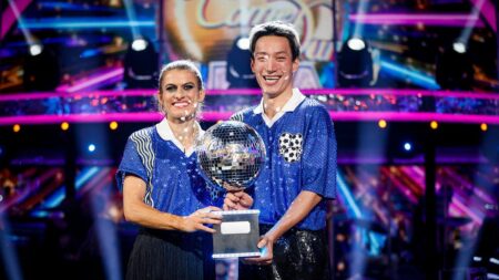 Ex-Lioness Karen Carney roars to Strictly victory as she lifts the Glitterball trophy while Tess Daly and Claudia Winkleman waltz off with tribute from Queen Camilla