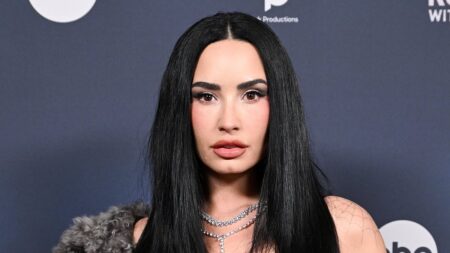 Demi Lovato looks thinner than ever as she leads Dick Clark’s New Year’s Rockin’ Eve red carpet in Las Vegas