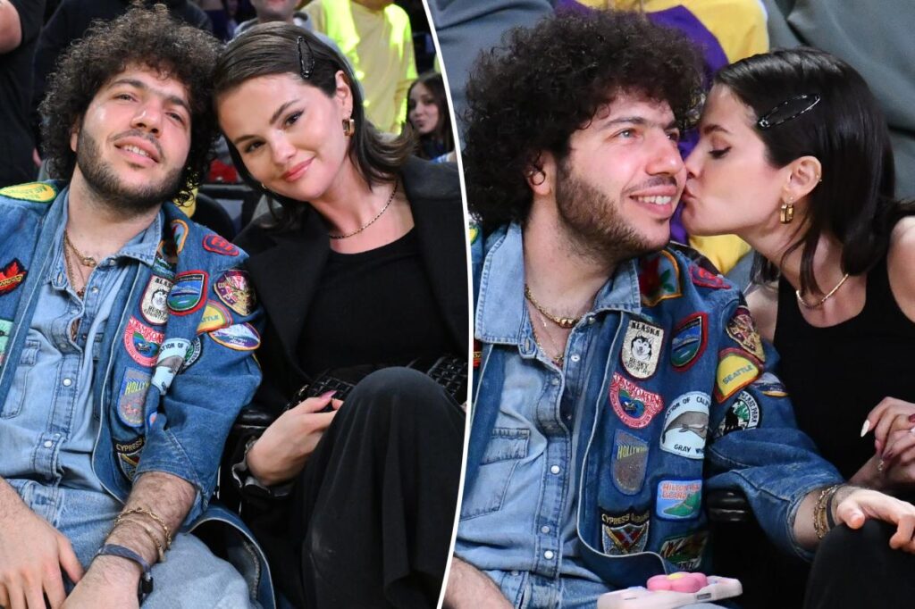 Selena Gomez and Benny Blanco pack on the PDA during NBA date night