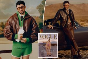 Bad Bunny poses in a Dior dress for Vogue Best Dressed cover