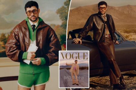 Bad Bunny poses in a Dior dress for Vogue Best Dressed cover