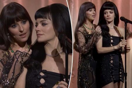 Dakota Johnson joins Lily Allen to play mistress ‘Madeline’ in ‘SNL’ performance