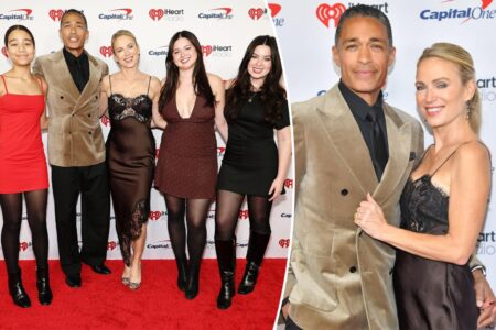 TJ Holmes and Amy Robach make rare red carpet appearance with daughters at Jingle Ball 2025
