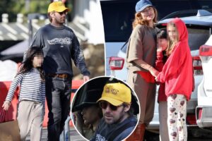 Ryan Gosling and Eva Mendes step out with kids in Montecito