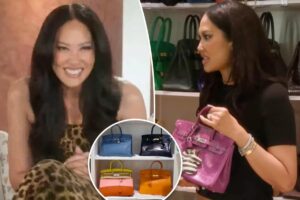Kimora Lee Simmons shows off collection of designer bags including Chanel and Hermès