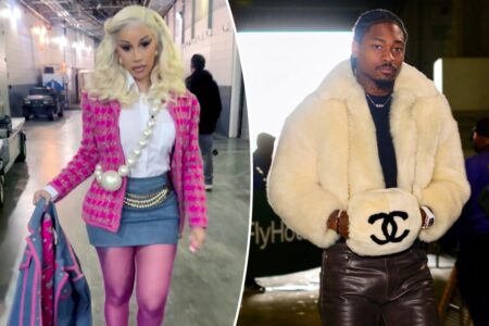 Cardi B, Stefon Diggs match in vintage Chanel at Patriots vs. Jets game
