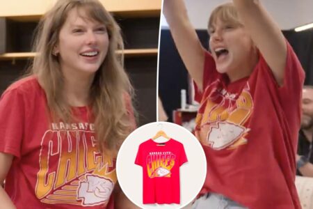 Taylor Swift’s Junk Food Clothing Kansas City Chiefs tee is back in stock