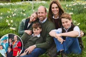 Kate Middleton and Prince William cuddle up to George, Charlotte and Louis in cute Christmas card