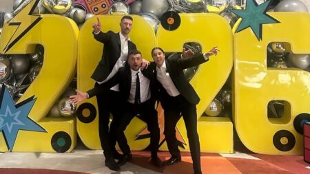 Matildas star Sam Kerr shares first look inside her opulent New Year’s Eve wedding to Kristie Mewis in Perth – as their fancy drinks menu is revealed