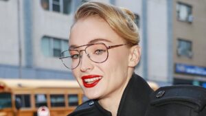 Sophie Turner shows off her high-fashion glow-up as she arrives at the CBS studios after revealing she’s been training for a year to reprise her role as Tomb Raider’s Lara Croft
