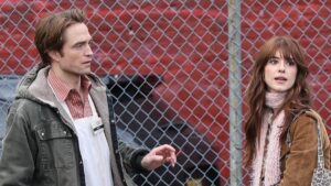 Daisy Edgar-Jones and Robert Pattinson get to work on set as they are seen filming upcoming heist movie Here Comes The Flood for the first time