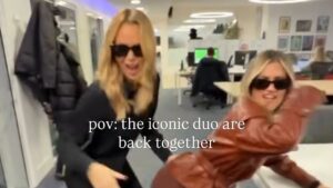 Amanda Holden SPANKS co-host Ashley Roberts in a chaotic return to the Heart FM studio as they are reunited after the festive break