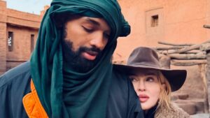 Madonna, 67, soaks up the sun in Morocco with boyfriend Akeem Morris, 29, and her son Rocco, 25, as she shares a glimpse into family trip to the desert