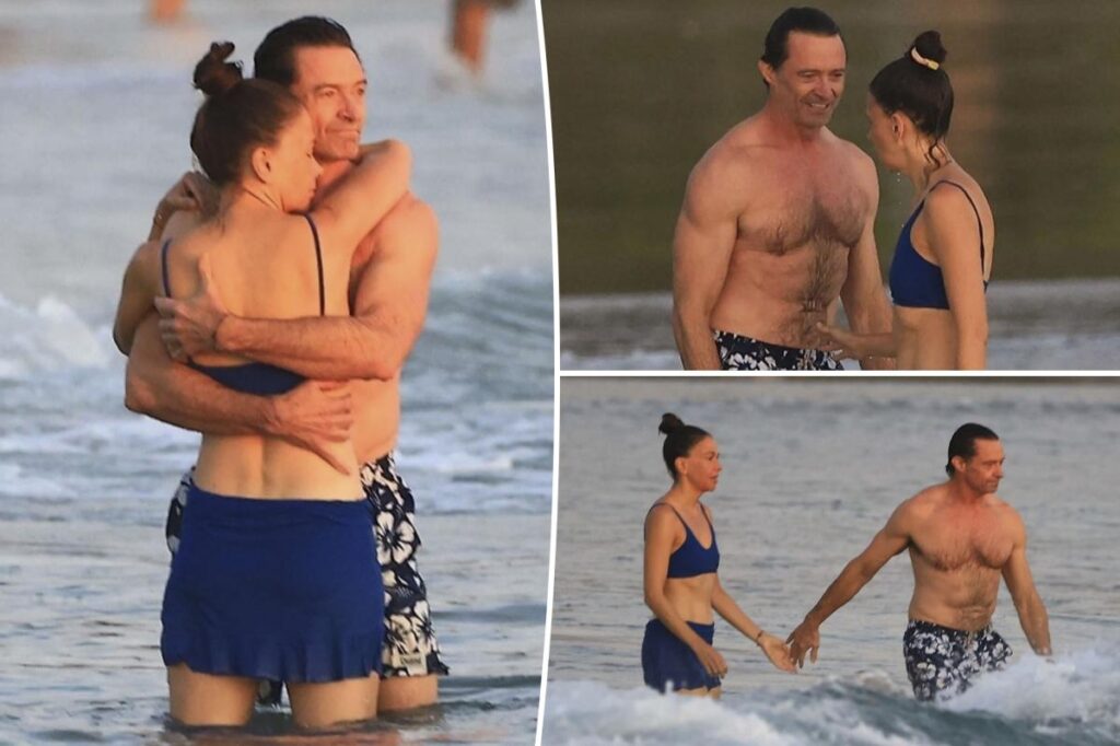 Hugh Jackman and bikini-clad girlfriend Sutton Foster pack on the PDA in Costa Rica