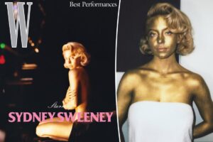 Sydney Sweeney poses in nothing but gold body paint for W magazine cover