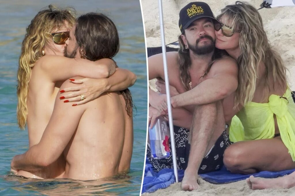 Heidi Klum ditches bikini top for St. Barts makeout with husband Tom Kaulitz