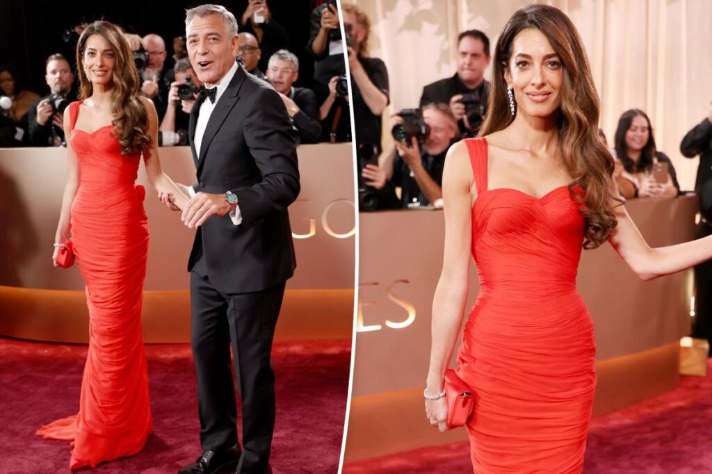 Amal Clooney channels Old Hollywood on Golden Globes 2026 red carpet