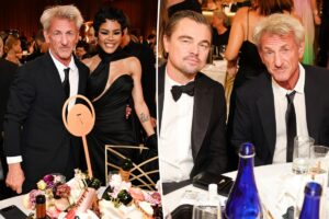 Sean Penn caught smoking at his table during the Golden Globes 2026