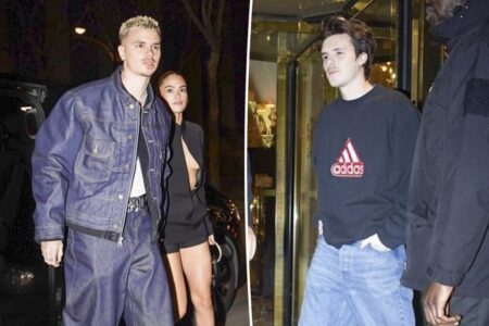 Brothers Romeo and Cruz Beckham enjoy double date with girlfriends amid family feud