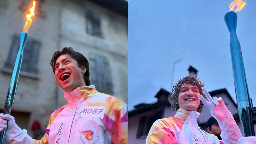 ‘Heated Rivalry’ Stars Hudson Williams and Connor Storrie Partake in Olympic Torch Relay in Italy