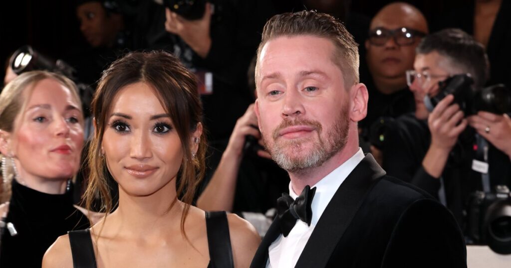 Macaulay Culkin and Brenda Song Coordinate Outfits on Rare Red Carpet Date Night at 2026 Golden Globes