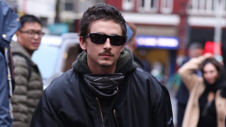 Timothée Chalamet cuts a cool figure and totes £10K Hermes bag as he enjoys break from his awards season takeover for movie event in London