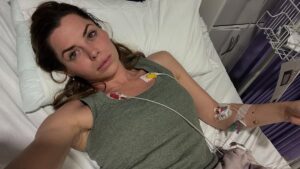 Former FHM girl Louise Glover, 42, reveals she’s in hospital for ‘high risk surgery’ to remove rare and dangerous tumour from her adrenal gland