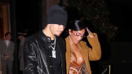 Jadon Sancho goes public with girlfriend Saweetie as they step out holding hands after romantic dinner in Paris