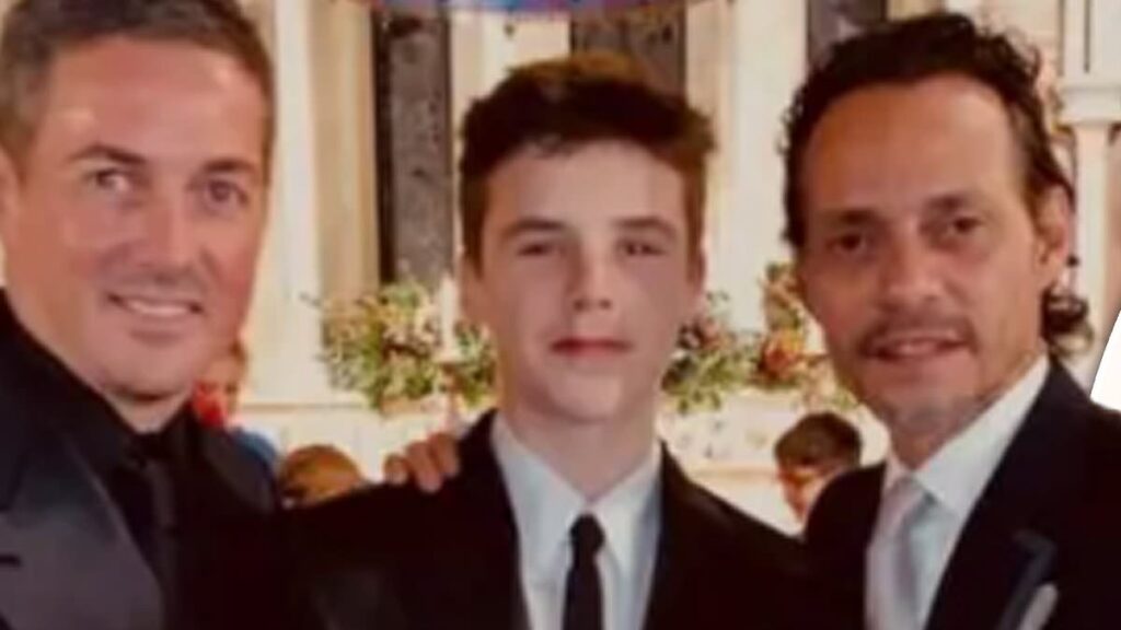 David Beckham’s best friend Dave Gardner takes a swipe at Brooklyn as he poses with Marc Anthony in birthday tribute to godson Cruz – after singer accused estranged son of lying