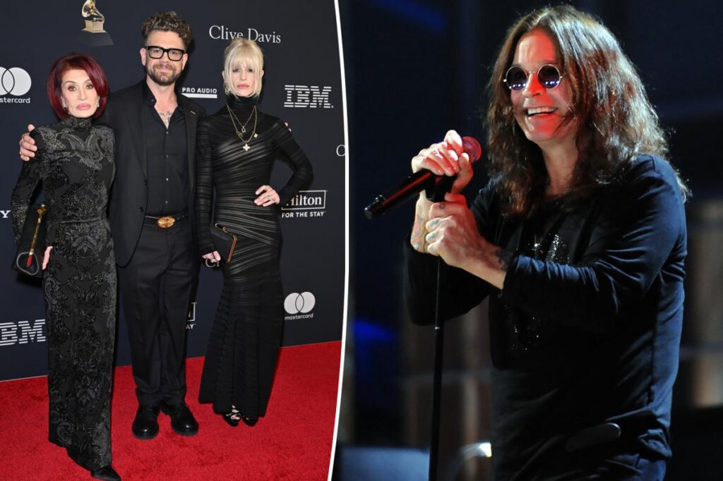 Sharon Osbourne supported by kids Jack and Kelly at pre-Grammys 2026 gala ahead of Ozzy tribute