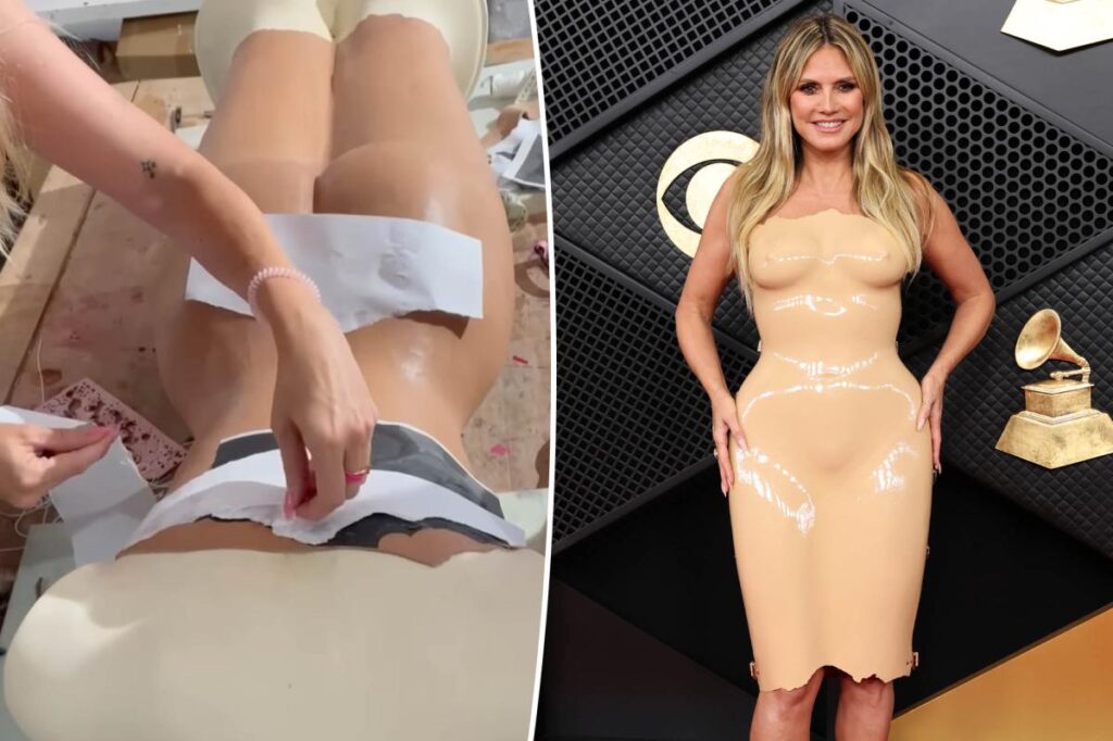 How Heidi Klum’s Grammys 2026 naked dress was customized to match her curves and skin tone