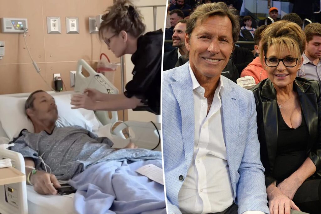 Sarah Palin feeds boyfriend Ron Duguay in hospital bed as he battles cancer