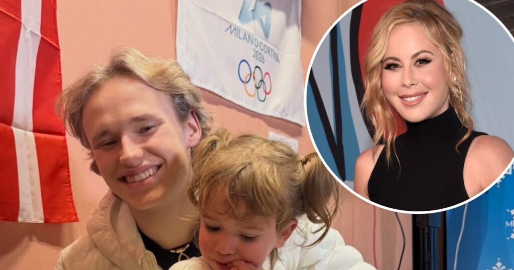 Team USA’s Ilia Malinin Adorably Puts His Gold Medal on Tara Lipinski’s 2-Year-Old Daughter Georgie