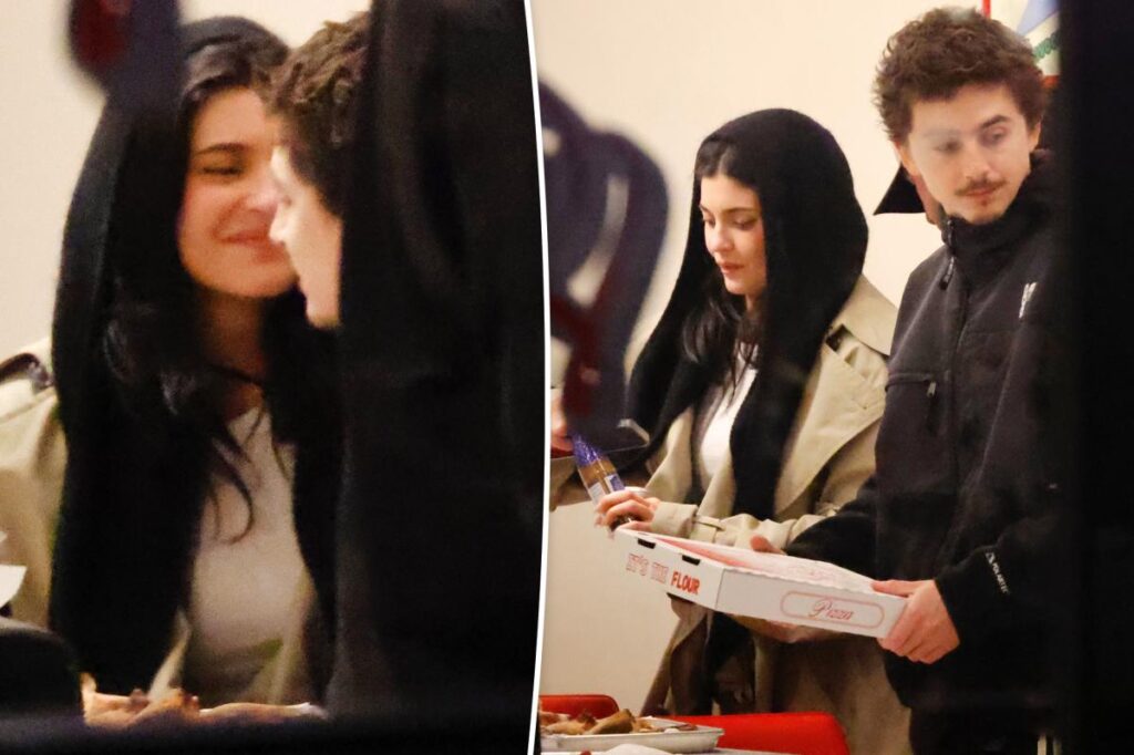 Kylie Jenner, Timothée Chalamet kiss, eat pizza on date night